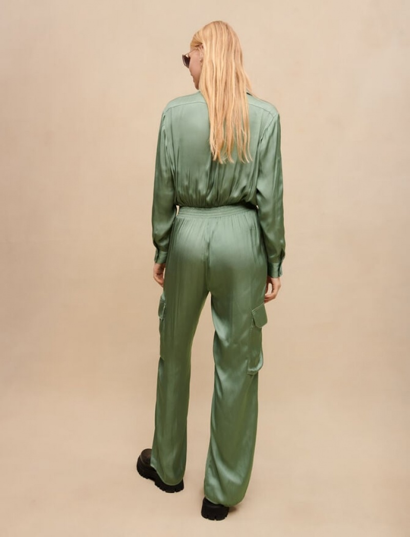 Maje Satiny Jumpsuit Dames Groen | GQNBFHA-21